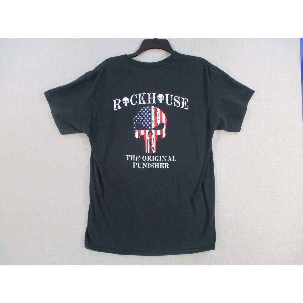 Rockhouse Original Punisher Graphic Tee American Flag Skull Design Size L‎